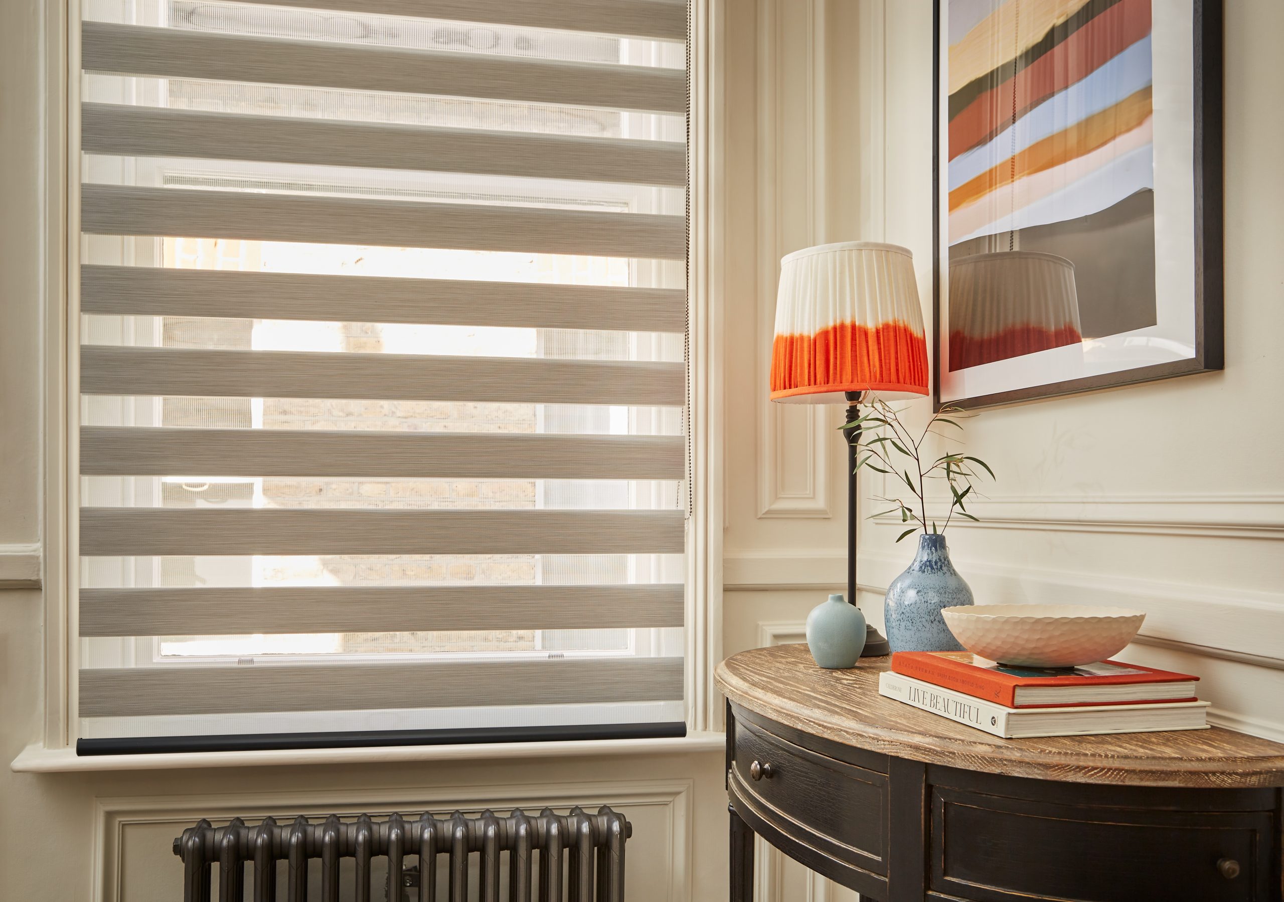 Privacy sheers hallway