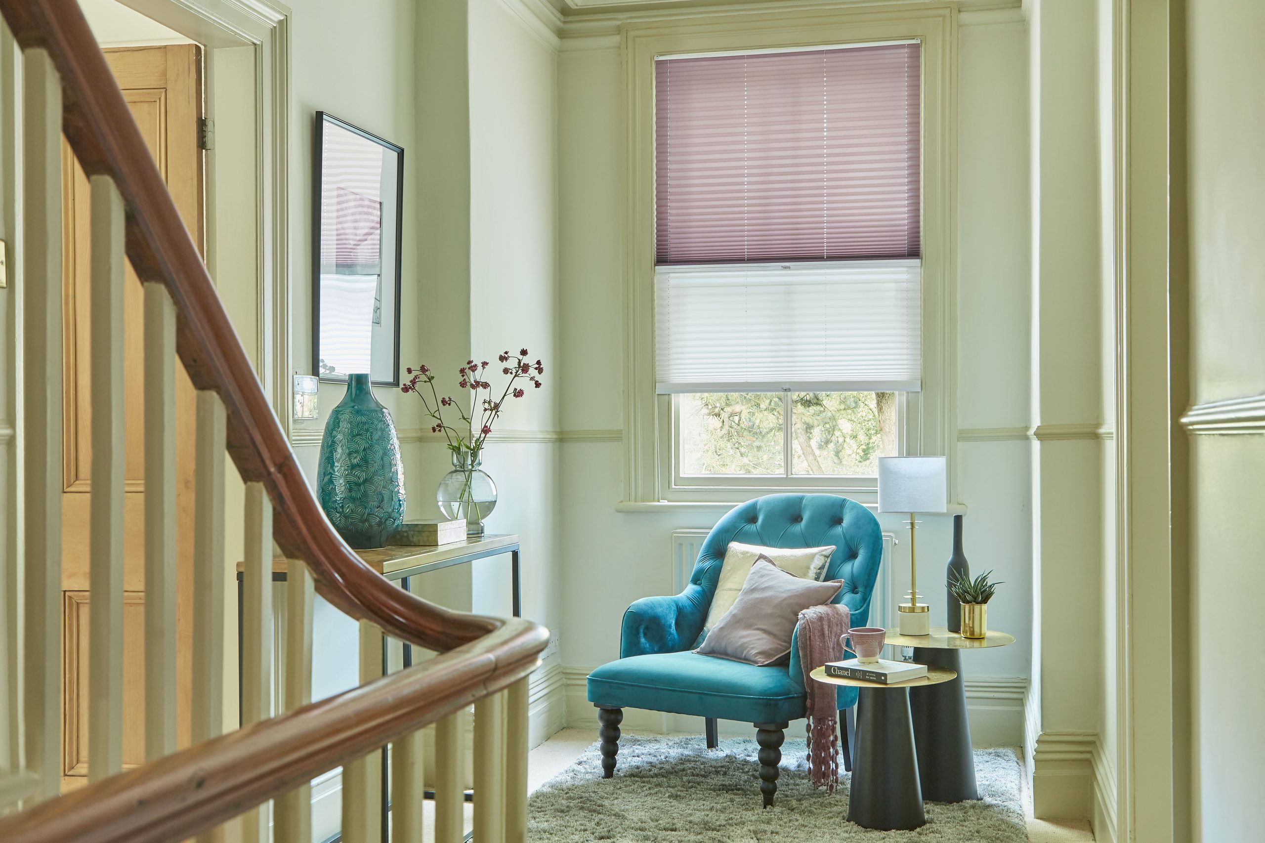 Henley Stripe Lavender & Zen White 31470