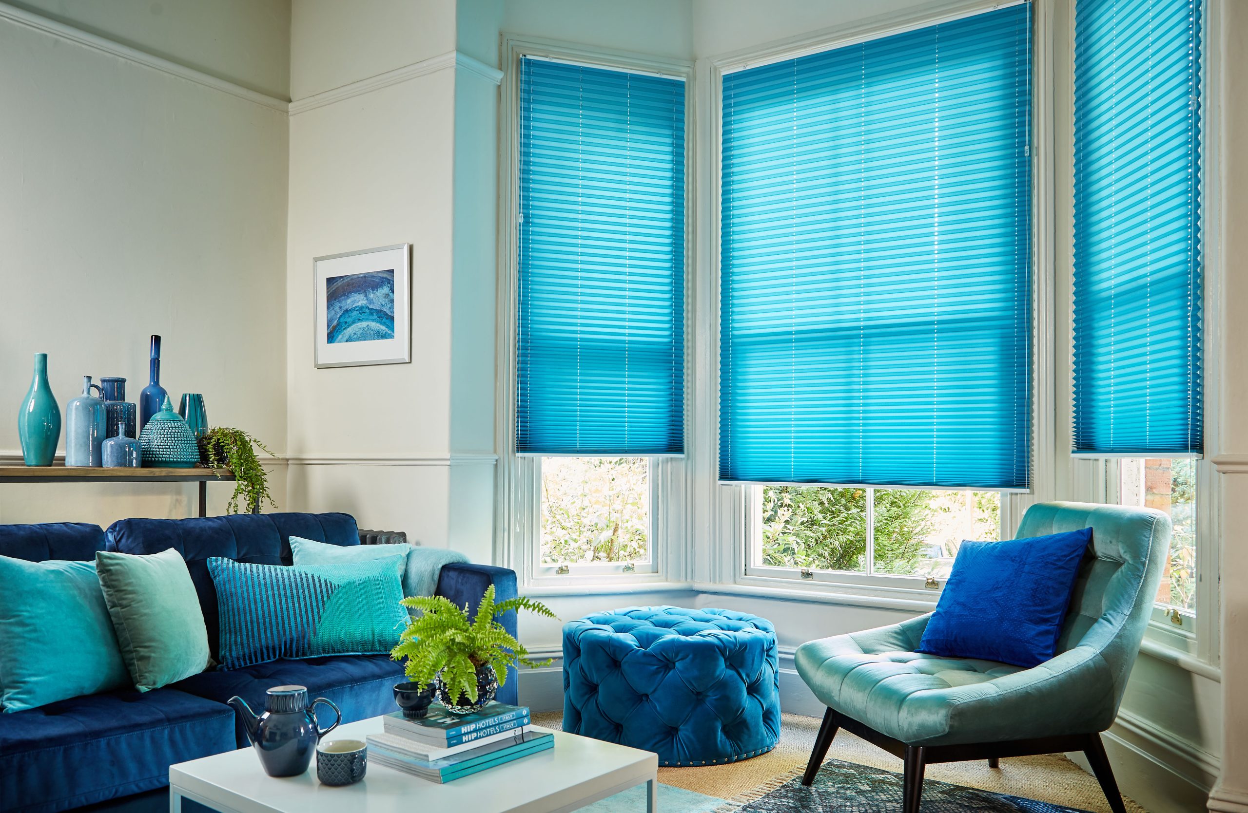 Pleated Margurite Blue 31117