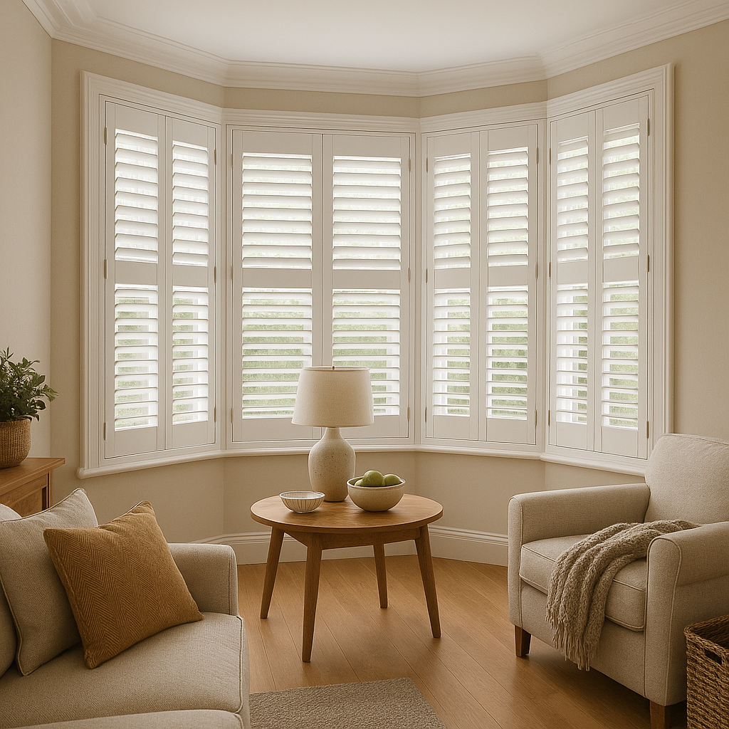 Bay shutters with armchair