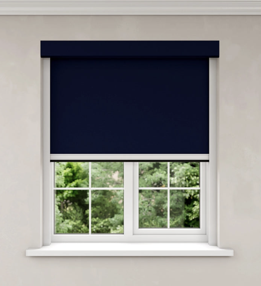 Collage showing a range of blind colours and fabric options