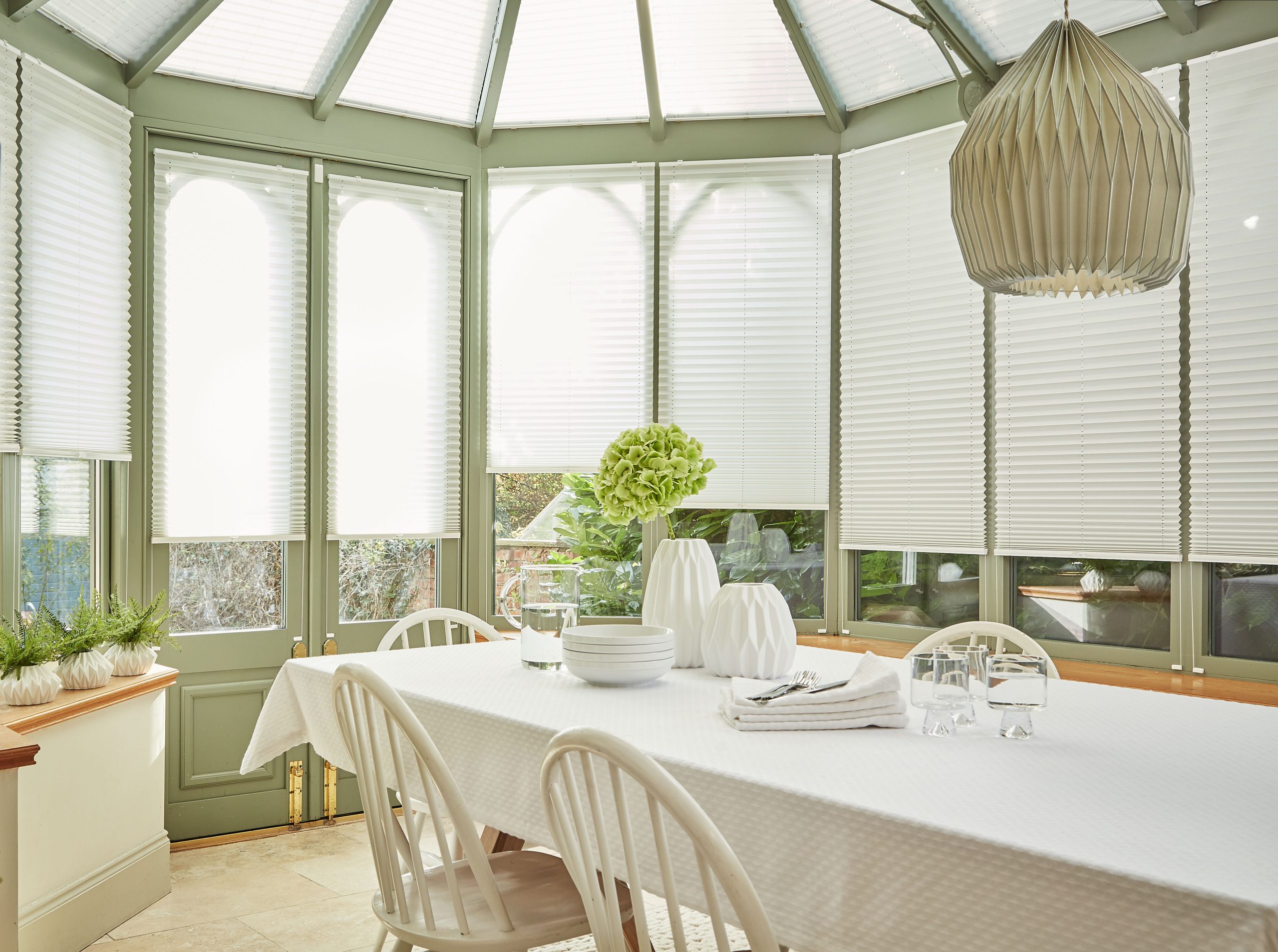 Collage showing a range of blind colours and fabric options